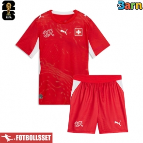 Schweiz Hemmatröja Barn VM 2026 Kortärmad (+ Korta byxor)