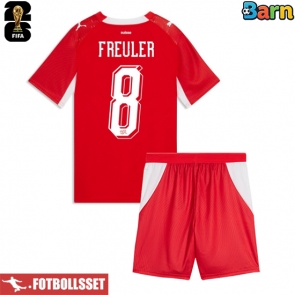 Schweiz Remo Freuler #8 Hemmatröja Barn VM 2026 Kortärmad (+ Korta byxor)