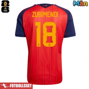 Spanien Martin Zubimendi #18 Hemmatröja VM 2026 Kortärmad