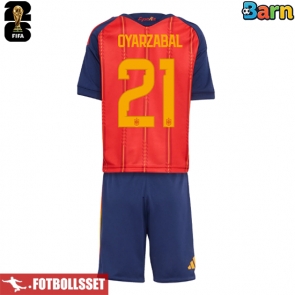 Spanien Mikel Oyarzabal #21 Hemmatröja Barn VM 2026 Kortärmad (+ Korta byxor)