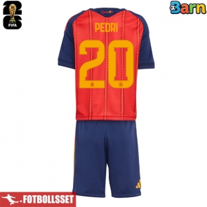 Spanien Pedri Gonzalez #20 Hemmatröja Barn VM 2026 Kortärmad (+ Korta byxor)