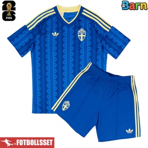 Sverige Bortatröja Barn VM 2026 Kortärmad (+ Korta byxor)