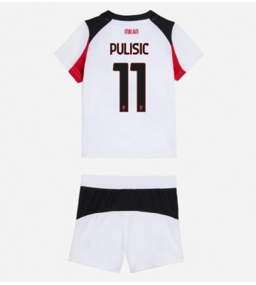 AC Milan Christian Pulisic #11 Bortatröja Barn 2025-26 Kortärmad (+ Korta byxor)