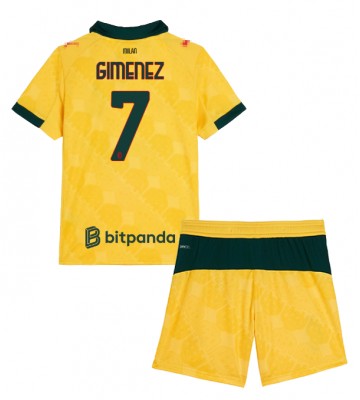 AC Milan Santiago Gimenez #7 Tredje Tröja Barn 2025-26 Kortärmad (+ Korta byxor)