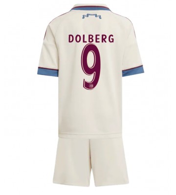 Ajax Kasper Dolberg #9 Tredje Tröja Barn 2025-26 Kortärmad (+ Korta byxor)