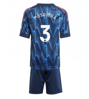 Arsenal Cristhian Mosquera #3 Bortatröja Barn 2025-26 Kortärmad (+ Korta byxor)