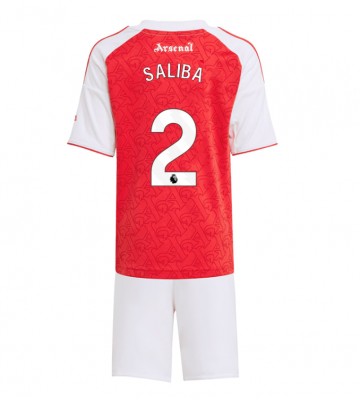 Arsenal William Saliba #2 Hemmatröja Barn 2025-26 Kortärmad (+ Korta byxor)