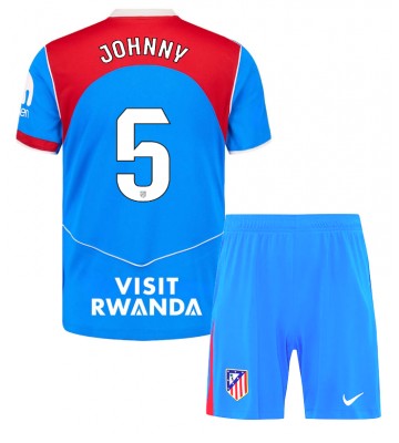 Atletico Madrid Johnny Cardoso #5 Tredje Tröja Barn 2025-26 Kortärmad (+ Korta byxor)