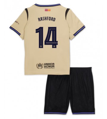 Barcelona Marcus Rashford #14 Bortatröja Barn 2025-26 Kortärmad (+ Korta byxor)