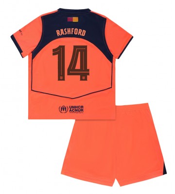 Barcelona Marcus Rashford #14 Tredje Tröja Barn 2025-26 Kortärmad (+ Korta byxor)