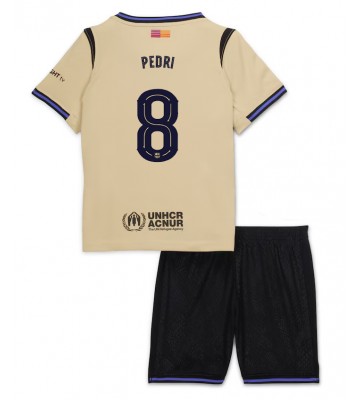 Barcelona Pedri Gonzalez #8 Bortatröja Barn 2025-26 Kortärmad (+ Korta byxor)