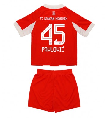 Bayern Munich Aleksandar Pavlovic #45 Hemmatröja Barn 2025-26 Kortärmad (+ Korta byxor)