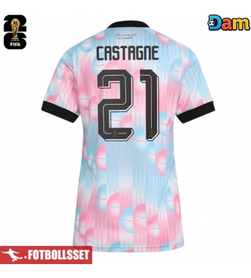 Belgien Timothy Castagne #21 Bortatröja Dam VM 2026 Kortärmad