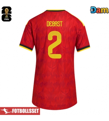 Belgien Zeno Debast #2 Hemmatröja Dam VM 2026 Kortärmad