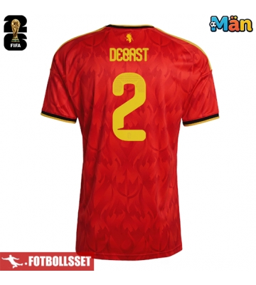 Belgien Zeno Debast #2 Hemmatröja VM 2026 Kortärmad