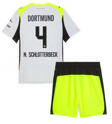 Borussia Dortmund Nico Schlotterbeck #4 Bortatröja Barn 2025-26 Kortärmad (+ Korta byxor)
