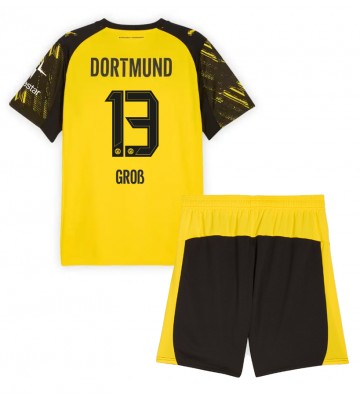 Borussia Dortmund Pascal Gross #13 Hemmatröja Barn 2025-26 Kortärmad (+ Korta byxor)