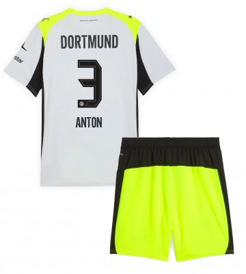 Borussia Dortmund Waldemar Anton #3 Bortatröja Barn 2025-26 Kortärmad (+ Korta byxor)