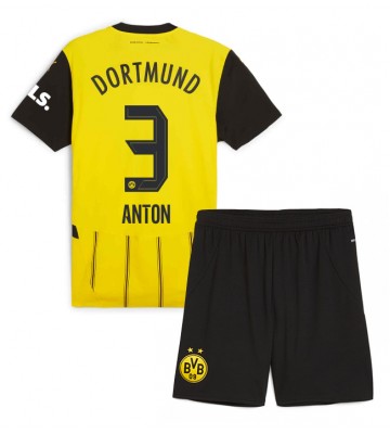 Borussia Dortmund Waldemar Anton #3 Hemmatröja Barn 2024-25 Kortärmad (+ Korta byxor)