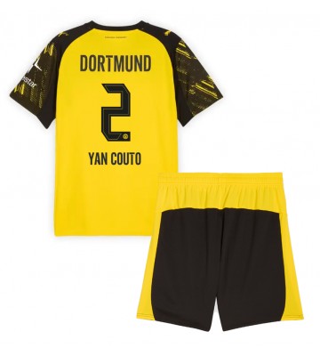Borussia Dortmund Yan Couto #2 Hemmatröja Barn 2025-26 Kortärmad (+ Korta byxor)