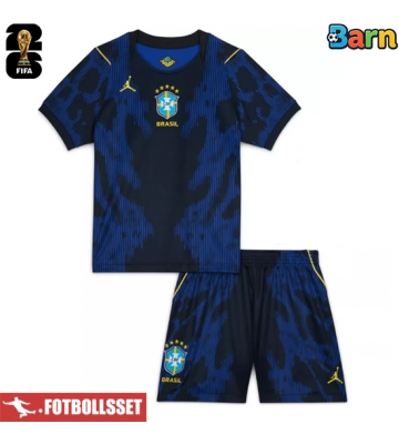 Brasilien Bortatröja Barn VM 2026 Kortärmad (+ Korta byxor)
