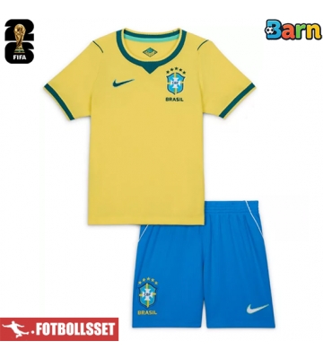 Brasilien Hemmatröja Barn VM 2026 Kortärmad (+ Korta byxor)