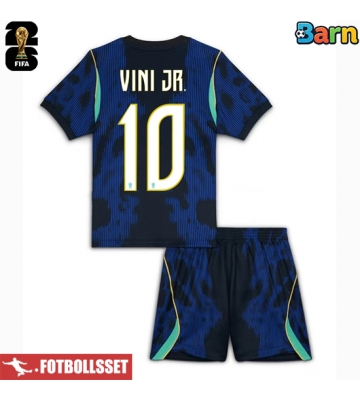 Brasilien Vinicius Junior #10 Bortatröja Barn VM 2026 Kortärmad (+ Korta byxor)