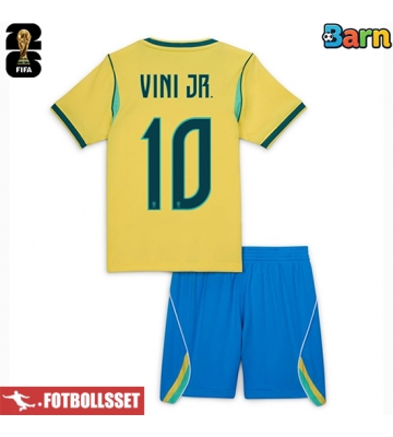 Brasilien Vinicius Junior #10 Hemmatröja Barn VM 2026 Kortärmad (+ Korta byxor)