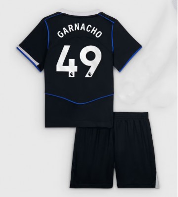 Chelsea Alejandro Garnacho #49 Tredje Tröja Barn 2025-26 Kortärmad (+ Korta byxor)