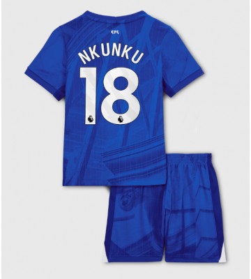 Chelsea Christopher Nkunku #18 Hemmatröja Barn 2025-26 Kortärmad (+ Korta byxor)
