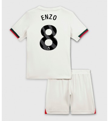 Chelsea Enzo Fernandez #8 Bortatröja Barn 2025-26 Kortärmad (+ Korta byxor)