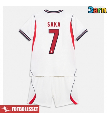 England Bukayo Saka #7 Hemmatröja Barn VM 2026 Kortärmad (+ Korta byxor)