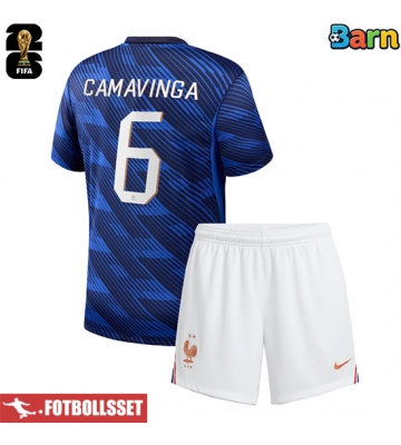 Frankrike Eduardo Camavinga #6 Hemmatröja Barn VM 2026 Kortärmad (+ Korta byxor)
