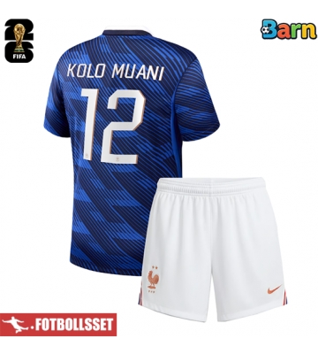 Frankrike Randal Kolo Muani #12 Hemmatröja Barn VM 2026 Kortärmad (+ Korta byxor)