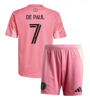 Inter Miami Rodrigo De Paul #7 Hemmatröja Barn 2025-26 Kortärmad (+ Korta byxor)