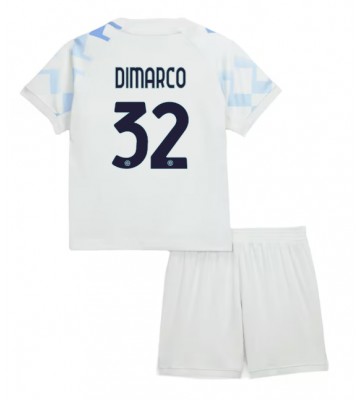 Inter Milan Federico Dimarco #32 Bortatröja Barn 2025-26 Kortärmad (+ Korta byxor)
