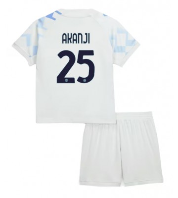 Inter Milan Manuel Akanji #25 Bortatröja Barn 2025-26 Kortärmad (+ Korta byxor)