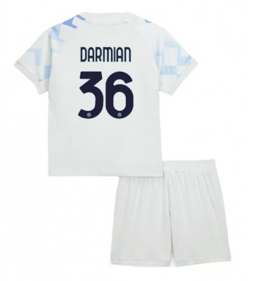 Inter Milan Matteo Darmian #36 Bortatröja Barn 2025-26 Kortärmad (+ Korta byxor)