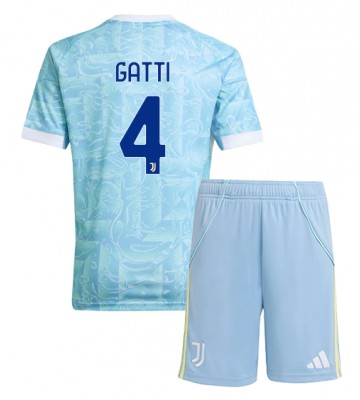 Juventus Federico Gatti #4 Bortatröja Barn 2025-26 Kortärmad (+ Korta byxor)