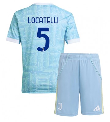 Juventus Manuel Locatelli #5 Bortatröja Barn 2025-26 Kortärmad (+ Korta byxor)