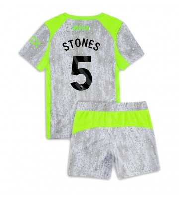 Manchester City John Stones #5 Tredje Tröja Barn 2025-26 Kortärmad (+ Korta byxor)