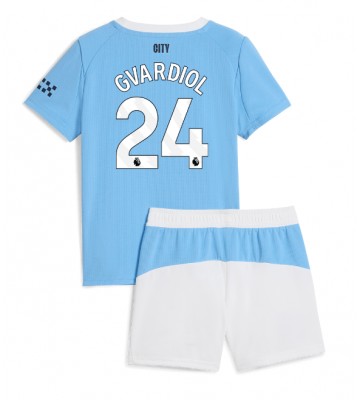Manchester City Josko Gvardiol #24 Hemmatröja Barn 2025-26 Kortärmad (+ Korta byxor)