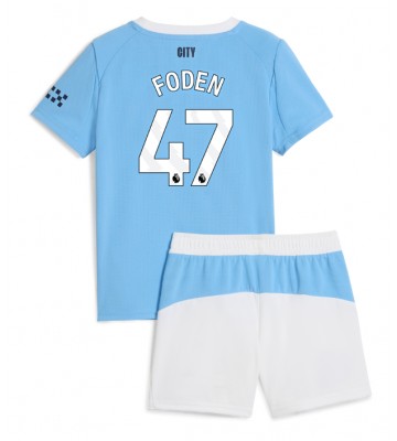 Manchester City Phil Foden #47 Hemmatröja Barn 2025-26 Kortärmad (+ Korta byxor)