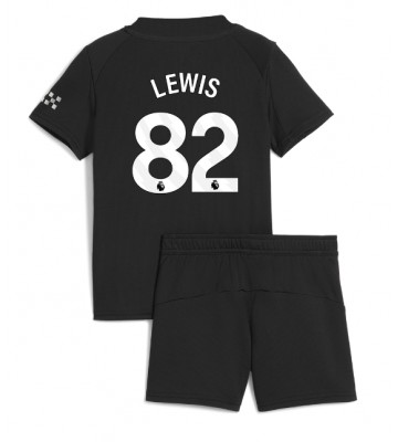 Manchester City Rico Lewis #82 Bortatröja Barn 2025-26 Kortärmad (+ Korta byxor)