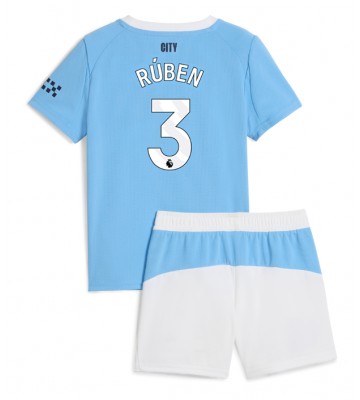 Manchester City Ruben Dias #3 Hemmatröja Barn 2025-26 Kortärmad (+ Korta byxor)