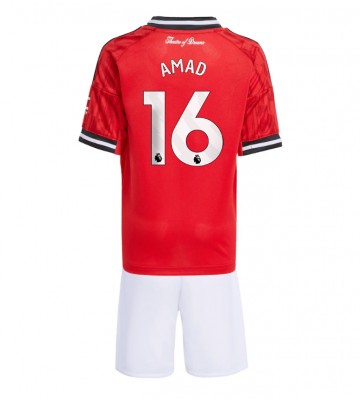 Manchester United Amad Diallo #16 Hemmatröja Barn 2025-26 Kortärmad (+ Korta byxor)