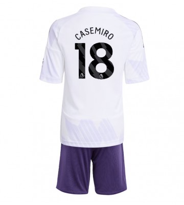 Manchester United Casemiro #18 Bortatröja Barn 2025-26 Kortärmad (+ Korta byxor)