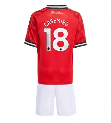 Manchester United Casemiro #18 Hemmatröja Barn 2025-26 Kortärmad (+ Korta byxor)