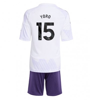 Manchester United Leny Yoro #15 Bortatröja Barn 2025-26 Kortärmad (+ Korta byxor)