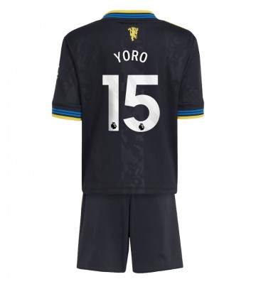 Manchester United Leny Yoro #15 Tredje Tröja Barn 2025-26 Kortärmad (+ Korta byxor)
